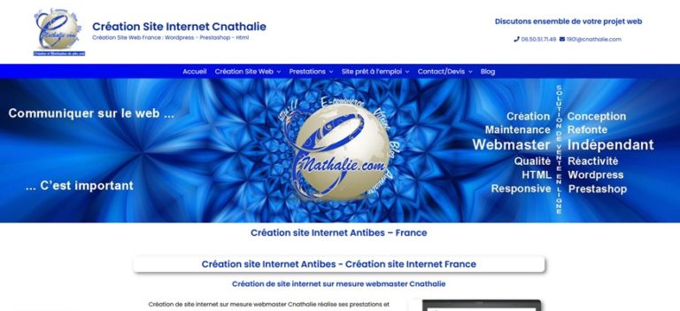 Création site internet Antibes Cnathalie