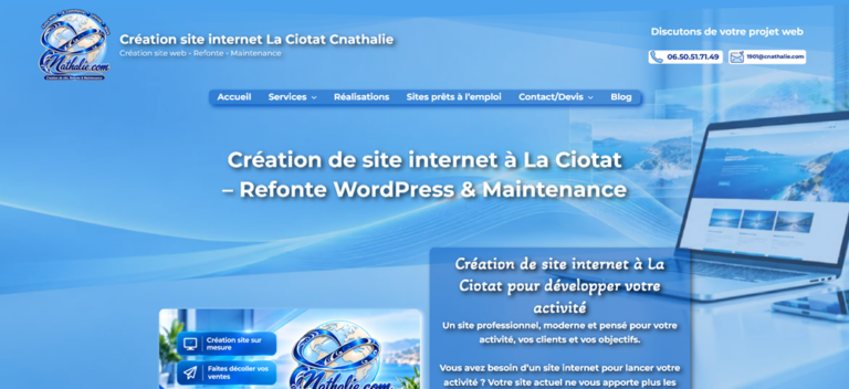 Création site internet La Ciotat Cnathalie