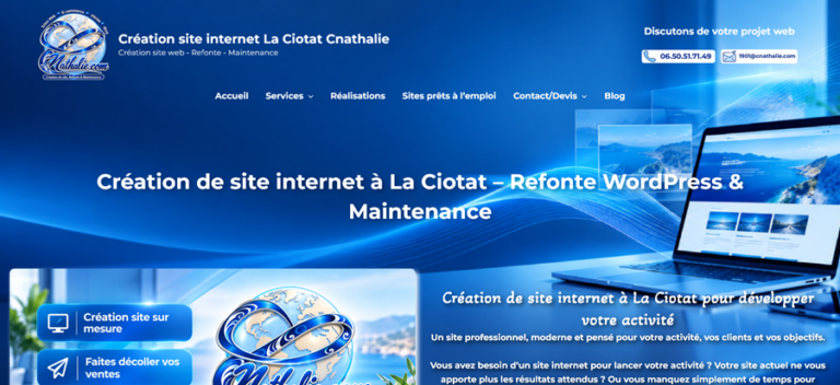 Création site internet La Ciotat - Cnathalie